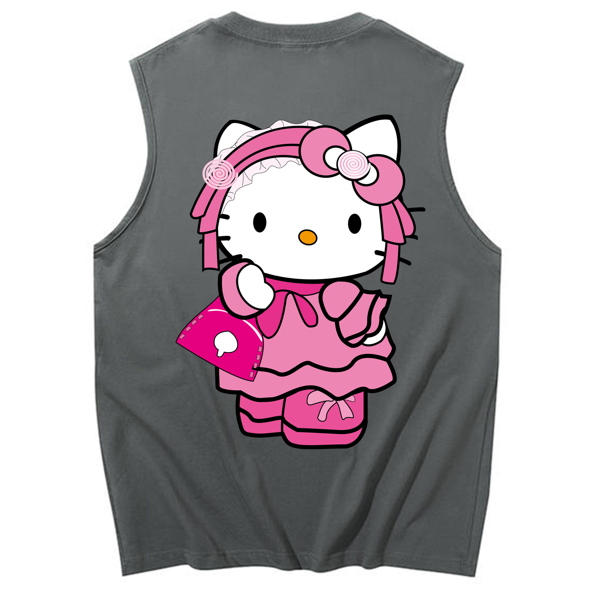 （画像用） Hello Kitty ハローキティ コットン100％タンクトップ（背面プリント）